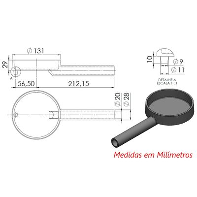 Queimador Palmatoria Médio Fogão Industrial de Ferro 13cm