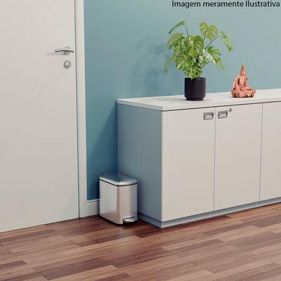 Lixeira Tipo D Slim Aço Inox Acetinado Balde Interno 6 Litros - Tramontina 94538/606
