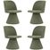 Kit 04 Cadeiras De Jantar Base Fixa Liz Linho Verde - Nexta Casa