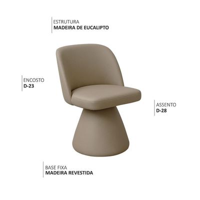 Kit 02 Cadeiras De Jantar Base Fixa Liz Corano Bege - Nexta Casa Cor Bege