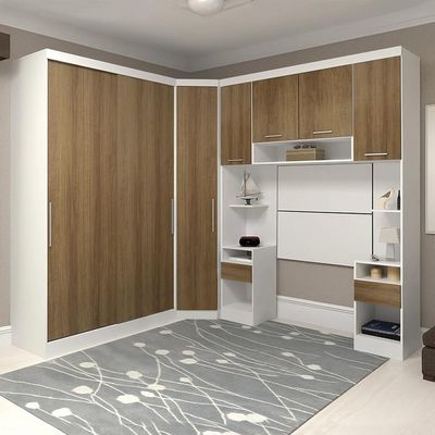 Guarda Roupa Solteiro Modulado Cp08 Taiga Branco L01 - Mpozenato