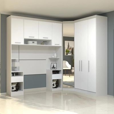 Guarda Roupa Solteiro Modulado Cp03 Taiga Branco L01 - Mpozenato