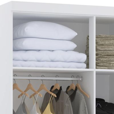 Guarda Roupa Solteiro Modulado Cp03 Taiga Branco L01 - Mpozenato