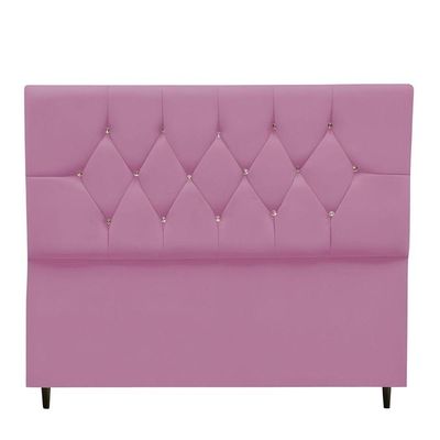Cabeceira Estofada Cama Box Solteirão 100 Cm Suede Paris Rosa