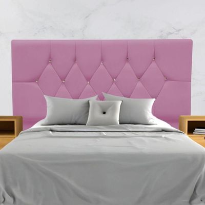 Cabeceira Estofada Cama Box Solteirão 100 Cm Suede Paris Rosa