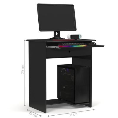Mesa De Computador Escrivaninha Com Gaveta Barcelona Preto