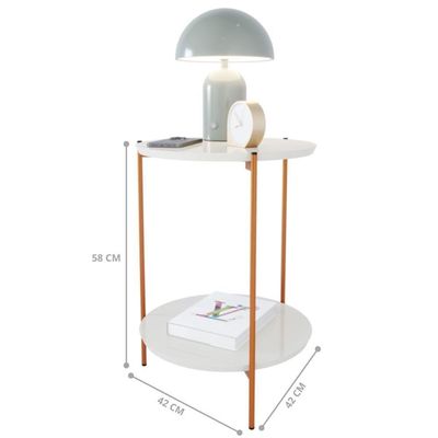 Mesa De Apoio Lateral Morada Off White-bronze