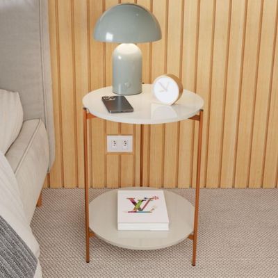 Mesa De Apoio Lateral Morada Off White-bronze