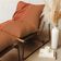 Poltrona Decorativa Turim Base Aço Preto Recouro Camel Poliéster Terracota - Nexta Casa