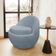 Poltrona Decorativa Orgânica Kaira Base Fixa Bouclé Azul Claro - Nexta Casa