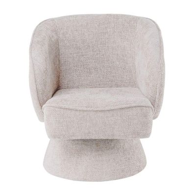 Poltrona Decorativa Agnes Base Fixa Linhão Aveludado Off White - Nexta Casa