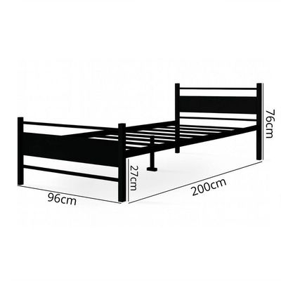 Cama Juvenil Solteiro Lilly Com Colchão Solteiro 88cm Klm Preto/preto