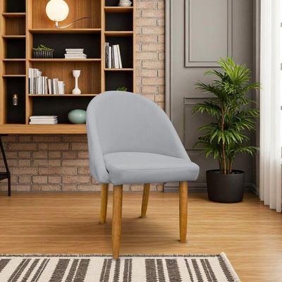 Cadeira Decorativa Estofada Para Sala Recepção Cozinha Lua Star Veludo Cinza Claro Do Lar Móveis E Decoração