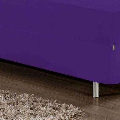 Jogo De Cama Solteiro Nobre 2 Peças Luva De Box 55cm De Altura Malha 100% Algodão - Roxo