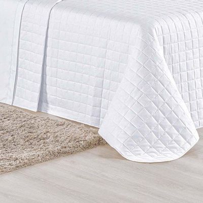 Cobre Leito Montreal Solteiro Percal 150 Fios 2 Peças 100% Algodão - Branco