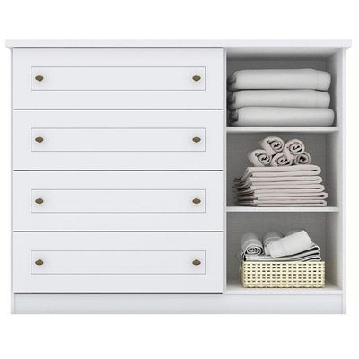 Berço Nacional Mel Branco Acetinado - Reller E Cômoda Infantil Americano Branco Hp - Henn