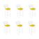 Kit 6 Banquetas Bistrô Bertoia Branca D60 Com Assento Amarelo