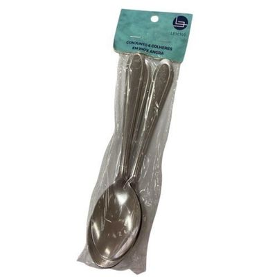 Conjunto 6 Colheres Mesa Aço Inox Talheres Refeição Resistente