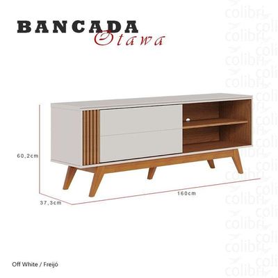 Rack Bancada Otawa Off White Freijo - Colibri