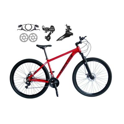 Bicicleta Aro 29 Absolute Nero 5 Alumínio 21v Câmbios Shimano Freio A Disco Hidráulico vermelho 15