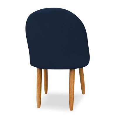 Kit 04 Cadeiras Decorativa Estofada Para Sala Recepção Cozinha Lua Star Veludo Azul Marinho Do Lar Móveis E Decoração