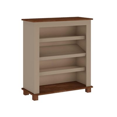 Sapateira 6025 3 Prateleiras 78,5CM em Madeira MDF Maciça Laqueado Amêndoa Retrô