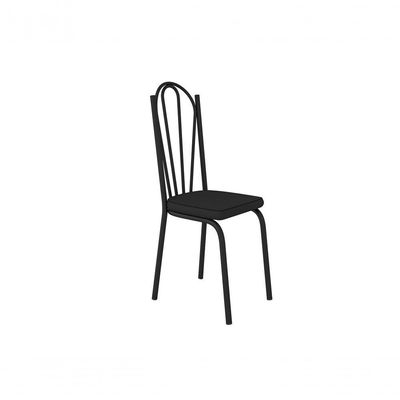 Conjunto Mesa de Jantar Malva 4118 4 Lugares Vidro Preto 107CM