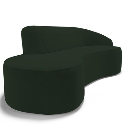 Sofá Living 3 Lugares 260cm Braço Direito Mozart D06 Veludo Verde - Mpozenato