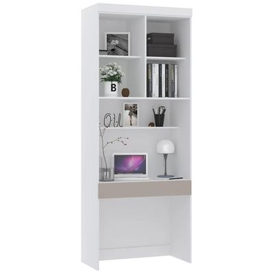 Escrivaninha Bancada Estudo Modulada 90cm Taiga Branco/cinnamon L01 - Mpozenato