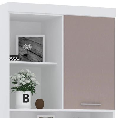 Escrivaninha Bancada Estudo Modulada 90cm Taiga Branco/cinnamon L01 - Mpozenato