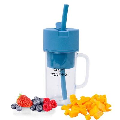 Mini Liquidificador Portatil Shake Suco Juice Cup Caneca Cabo Usb Azul