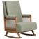 Poltrona De Amamentação Com Balanço Base Nina Líria D02 Bouclê Verde Oliva C-199 - Lyam Decor