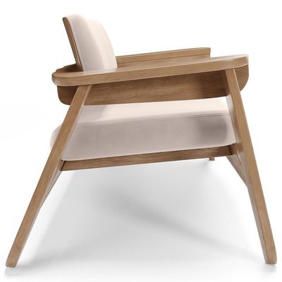 Kit 2 Poltronas Decorativa Para Sala Living Concept L02 Nature Suede Bege - Lyam Decor