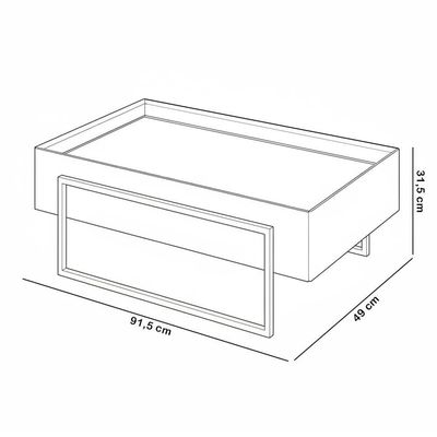 Mesa De Centro Espelhada Para Sala De Estar Pés Industrial Malika D05 Bali - Lyam Decor