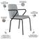 Cadeira Estofada Para Sala De Jantar Com Braço Loft Preto C01 Courino Saturno Off White - Lyam Decor
