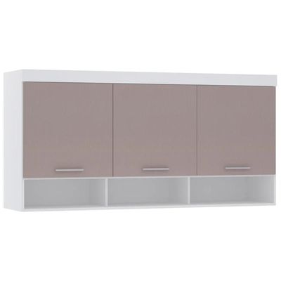 Armário Aéreo Ponte Modulado 165cm Taiga Branco/cinnamon L01 - Mpozenato