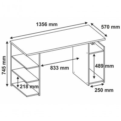 Mesa Para Computador Office Nt 2065 Preto Com Vermelho - Notável