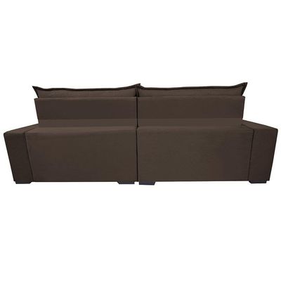 Sofá Retrátil E Reclinável 2,55m Molas Ensacadas Cama Inbox Elegance Com Thermogel Velusoft Café
