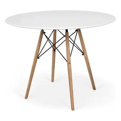 Kit 4 Cadeiras Eiffel Eames Branca+ 1 Mesa Eames 80cm Branca