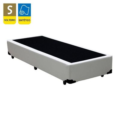 Cama Box Solteiro Sintético + Colchão De Espuma D33 - - 88cm Branco