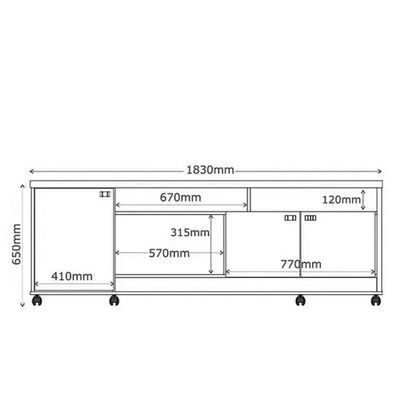 Rack com Painel para TV Lena 70" 183CM MDF MDP com LED Jequitiba