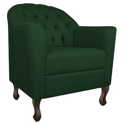 Kit Diva Recamier Diana 185Cm Lado Direito E 02 Poltronas Julia Suede - Doce Sonho Móveis Verde
