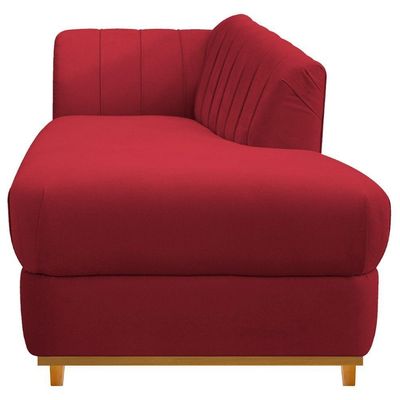 Kit Diva Recamier Vanessa 185cm Lado Direito E 01 Poltrona Laura Suede Cor Vermelho