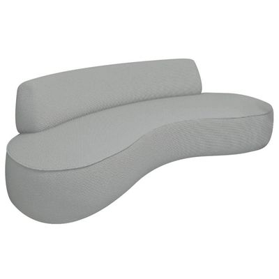 Sofá Curvo 3 Lugares Amsterdã 180cm Bouclé - Doce Sonho Móveis Cor Cinza