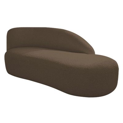 Kit Divã Luna 140cm Lado Direito E 01 Poltrona Base De Ferro Preto Suede Cor Marrom