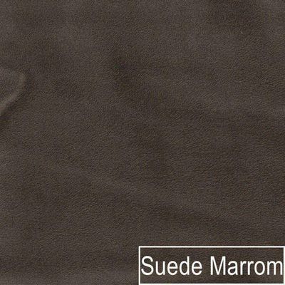 Kit Divã Luna 140cm Lado Direito E 01 Poltrona Base De Ferro Preto Suede Cor Marrom