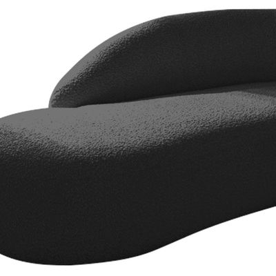 Kit Divã Luna 140cm Lado Esquerdo E 02 Poltronas Base De Ferro Preto Suede Cor Preto