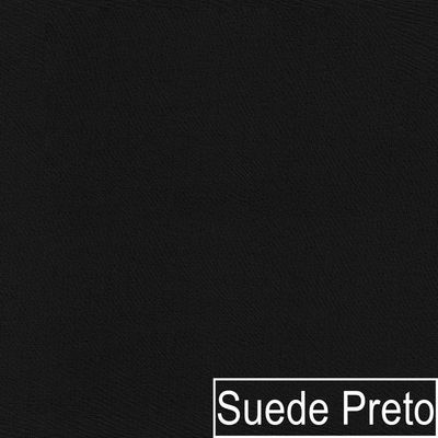 Kit Divã Luna 140cm Lado Esquerdo E 02 Poltronas Base De Ferro Preto Suede Cor Preto