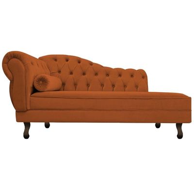 Kit Diva Recamier Diana 185Cm Lado Direito E 02 Poltronas Classic Suede Terracota