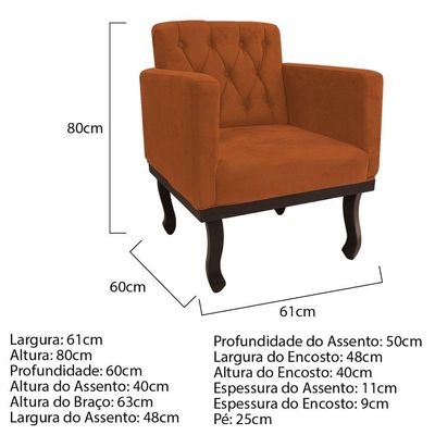 Kit Diva Recamier Diana 185Cm Lado Direito E 02 Poltronas Classic Suede Terracota